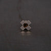 Parts of Four Plus Earring Series Collection Handmade Cross Earrings PS4-1035-2-DA+DIA-0 12mm Dirty Silver+Diamond PPOF23